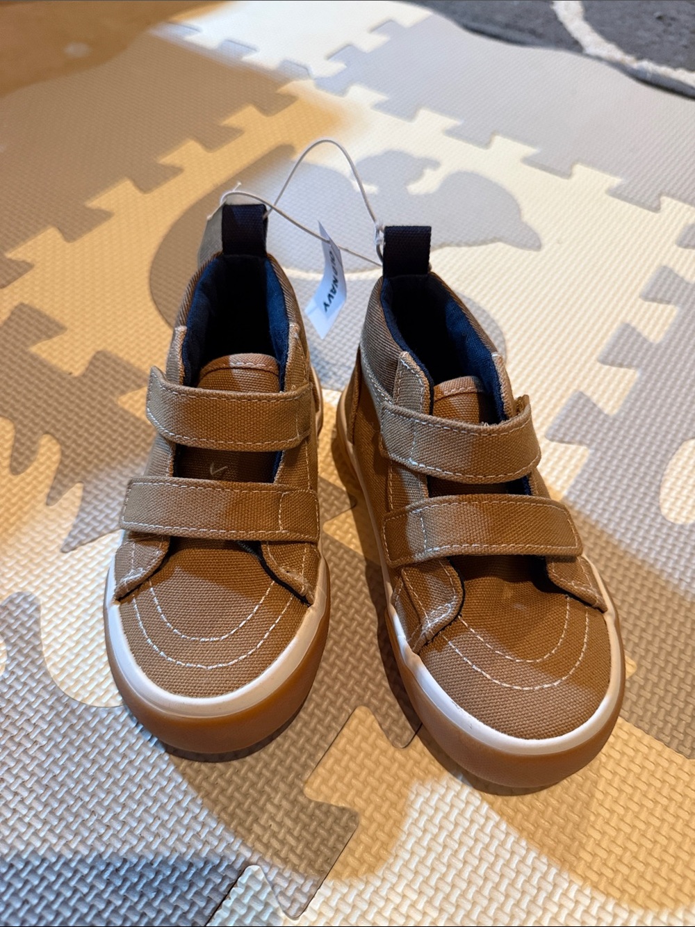 Kids Brown Velcro Canvas Shoes